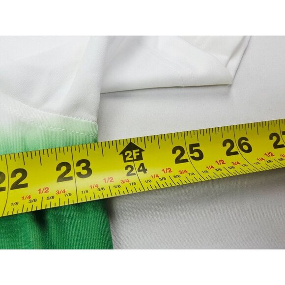 Izod Golf Stretch Size Large Mens White Green Blue Colorblock UPF-15 Polo NWT - Picture 2 of 11